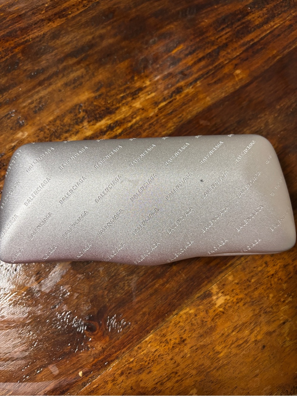 Balenciaga Metallic Silver Embossed Logo Phone Case